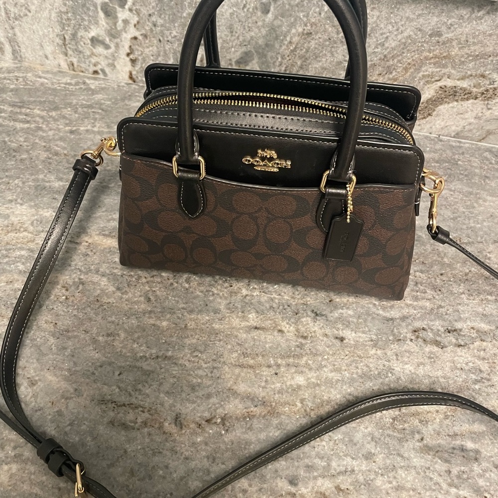 Coach Brown and Black Crossbody Bag